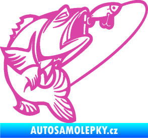 Samolepka Ryba s návnadou 009 pravá růžová