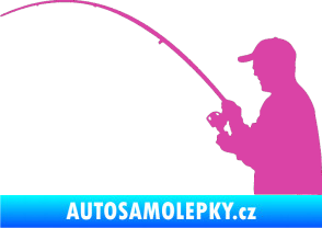Samolepka Rybář 001 levá růžová