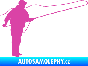 Samolepka Rybář 013 pravá růžová