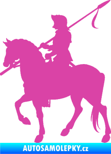 Samolepka Rytíř na koni levá růžová