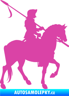 Samolepka Rytíř na koni pravá růžová