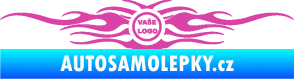 Samolepka Samolepka na zadní sklo plameny se znakem růžová