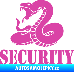 Samolepka Security hlídáno - levá had růžová