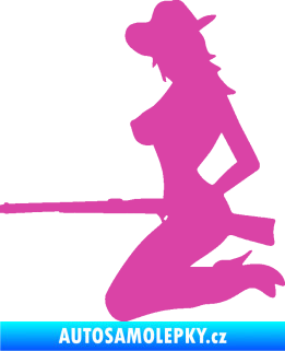 Samolepka Sexy country girl levá růžová