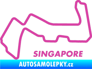 Samolepka Okruh Singapore růžová