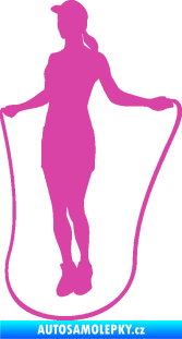 Samolepka Skákání přes švihadlo 001 levá skipping rope růžová