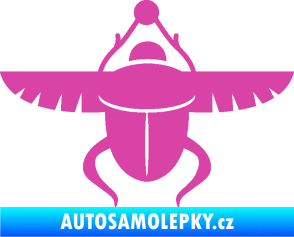 Samolepka Skarab - brouk vruboun 001 egyptský symbol růžová