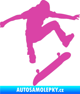 Samolepka Skateboard 005 pravá růžová