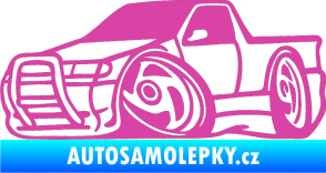 Samolepka Škoda Felicia korba karikatura levá růžová