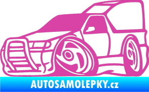 Samolepka Škoda Felicia pickup karikatura levá růžová