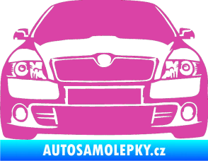 Samolepka Škoda Octavia 2 karikatura  růžová