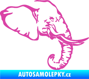 Samolepka Slon 030 pravá hlava růžová