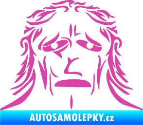 Samolepka Sněžný muž růžová