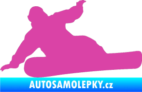 Samolepka Snowboard 001 levá růžová