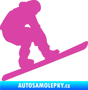 Samolepka Snowboard 002 pravá růžová
