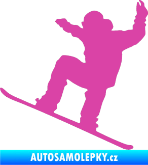 Samolepka Snowboard 003 levá růžová