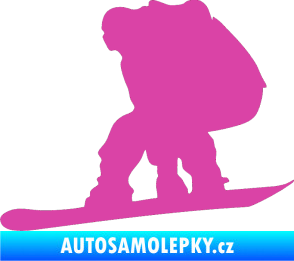 Samolepka Snowboard 010 levá růžová