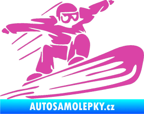 Samolepka Snowboard 014 pravá růžová