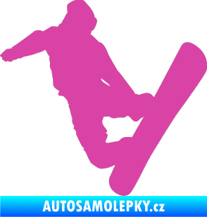 Samolepka Snowboard 020 levá růžová