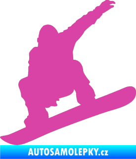 Samolepka Snowboard 021 levá růžová