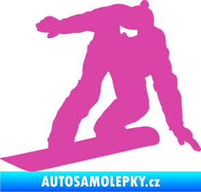 Samolepka Snowboard 025 levá růžová