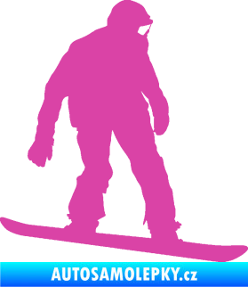 Samolepka Snowboard 027 pravá růžová
