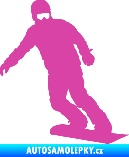 Samolepka Snowboard 029 pravá růžová