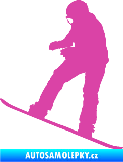 Samolepka Snowboard 030 levá růžová