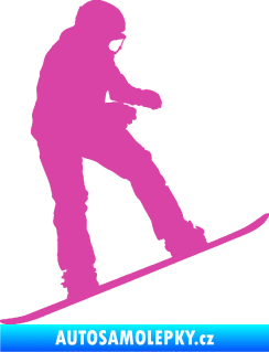 Samolepka Snowboard 030 pravá růžová