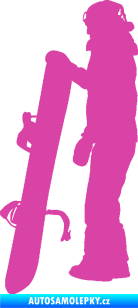 Samolepka Snowboard 032 levá růžová