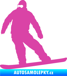 Samolepka Snowboard 034 levá růžová