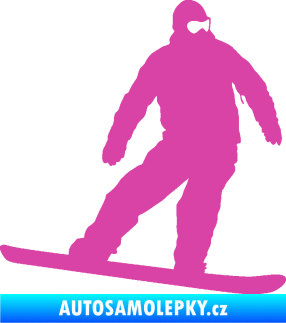 Samolepka Snowboard 034 pravá růžová
