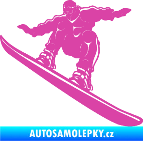 Samolepka Snowboard 038 levá růžová