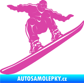 Samolepka Snowboard 038 pravá růžová