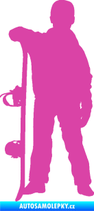 Samolepka Snowboard 039 levá růžová