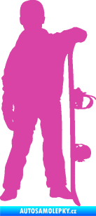 Samolepka Snowboard 039 pravá růžová