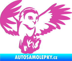 Samolepka Sova 006 pravá růžová