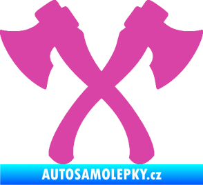 Samolepka Spojené sekery růžová
