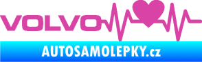 Samolepka Srdeční tep 021 levá Volvo srdcem růžová