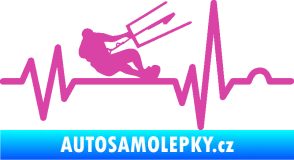 Samolepka Srdeční tep 038 pravá kiteboarding růžová