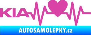 Samolepka Srdeční tep 048 levá Kia růžová