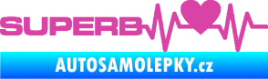Samolepka Srdeční tep 072 levá Superb růžová