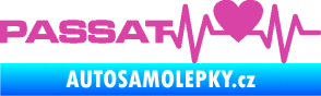 Samolepka Srdeční tep 077 levá Volkswagen Passat růžová