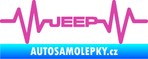 Samolepka Srdeční tep 081 Jeep růžová