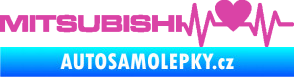 Samolepka Srdeční tep 082 levá Mitsubishi růžová