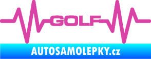 Samolepka Srdeční tep 085 Volkswagen Golf růžová