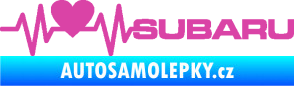 Samolepka Srdeční tep 086 pravá Subaru růžová