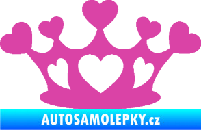 Samolepka Srdíčka korunka růžová