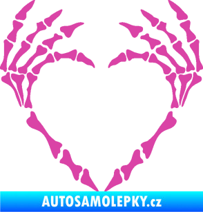 Samolepka Srdíčko z kostí růžová