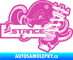 Samolepka Stance nápis s chobotnicí růžová